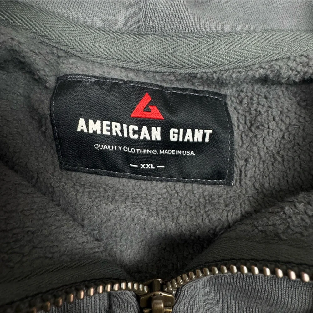NEW American Giant Men’s Dark Gray Full Zip Hoodie Heavyweight Fleece Jacket XXL - Picture 5 of 6